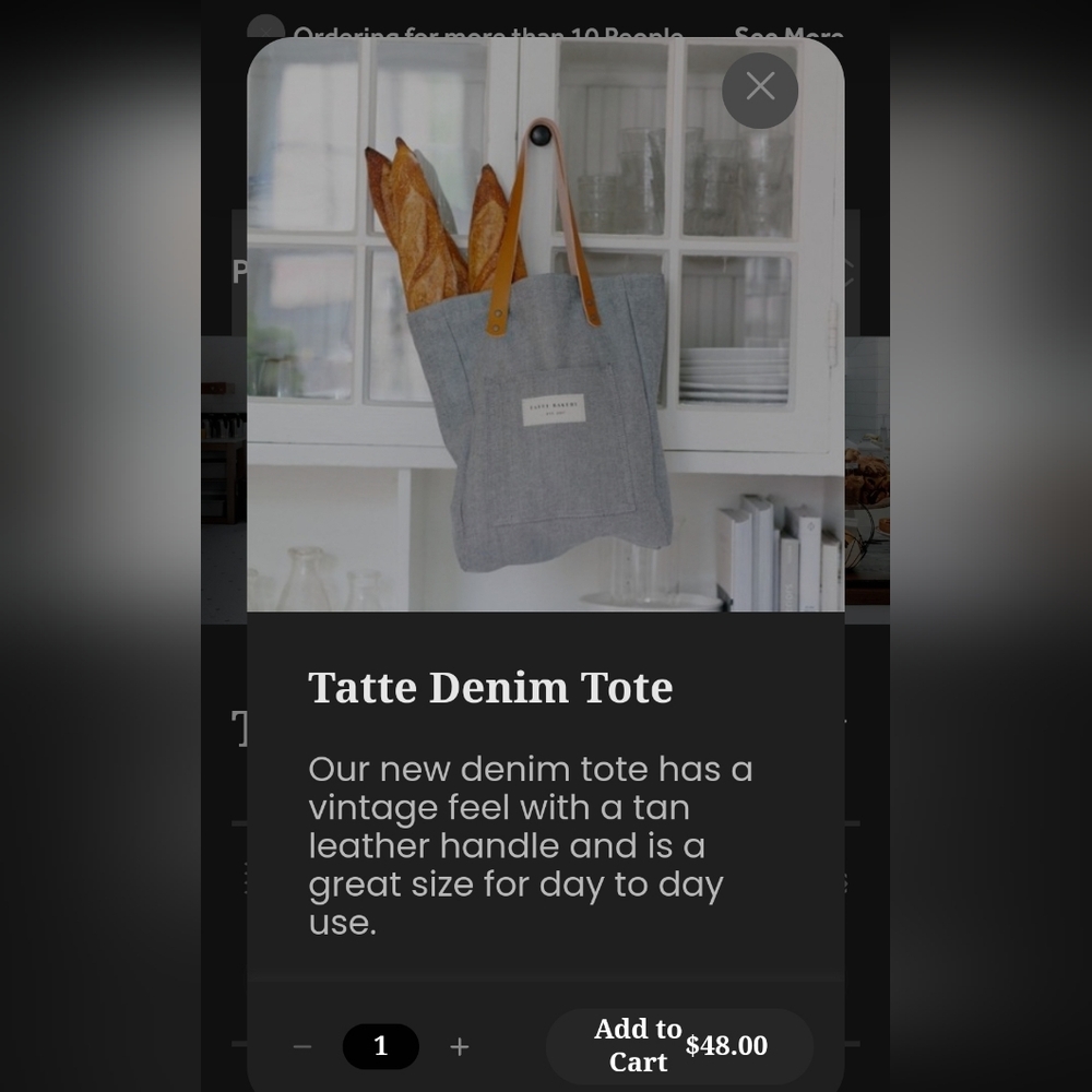 Denim tote bag